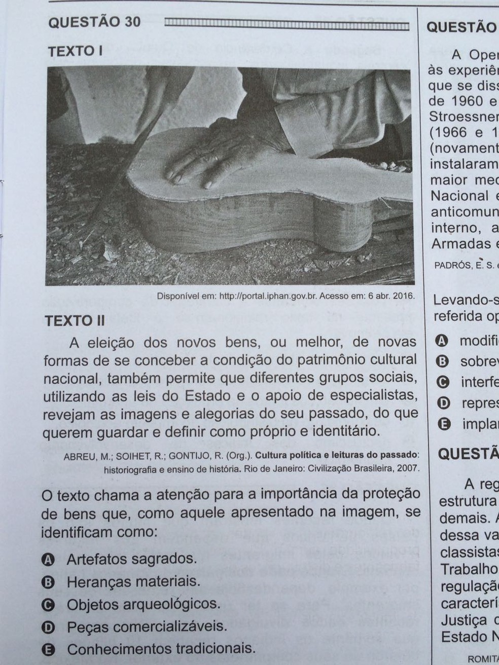 ENEM 2016 - 1º DIA - PROVA BRANCA - QUESTÃO 30 (Foto: G1 )