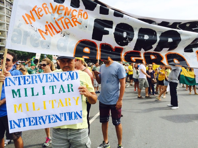 Jadir Trajano durante a manifestação no Rio de Janeiro