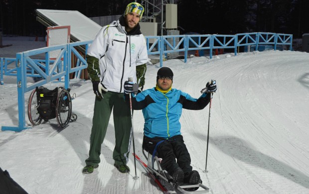 esqui cross country Fernando Aranha paralímpico e Leandro Ribela (Foto: CBDN)
