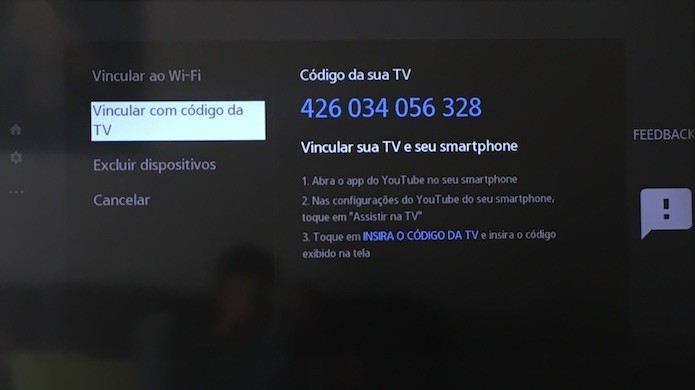 Copie o código para sincronização (Foto: Reprodução/Helito Bijora)