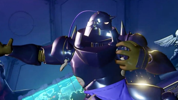 Alphonse Eric de Fullmetal Alchemist entra no lugar de Zangief em Street Fighter 5 com uma bela armadura (Foto: Reprodução/YouTube)