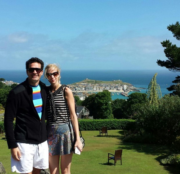 Ralf Krause e Lauren no Hotel Treggena Castle, em St. Ives (Foto: Arquivo pessoal)