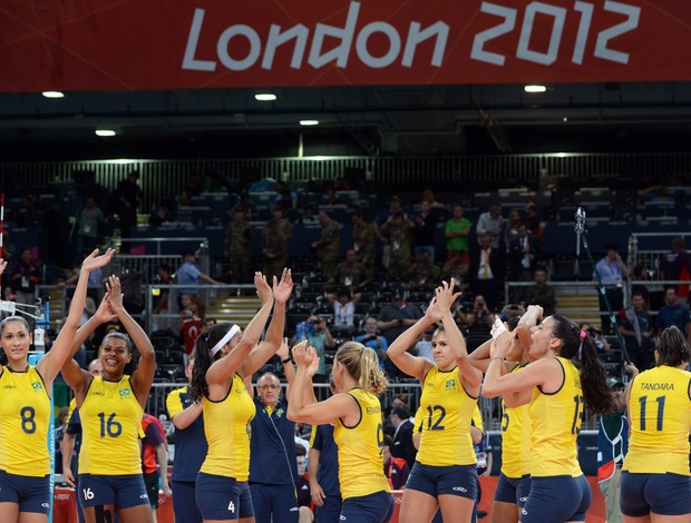 Seleção feminina de vôlei do Brasil Jogos de Londres (Foto: Kirill Kudryavtsev/AFP)
