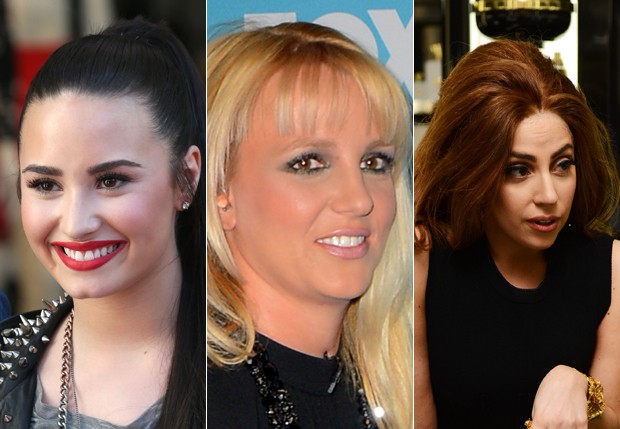 Demi Lovato, Britney Spears e Lady Gaga (Foto: Getty Images)