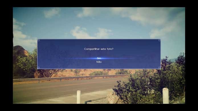 Escolha uma foto para compartilhar em Final Fantasy XV (Foto: Reprodução/Murilo Molina)