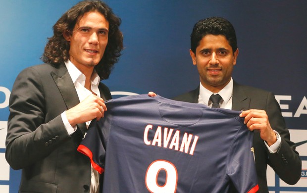 Cavani Nasser Al Khelaifi Paris Saint-Germain PSG (Foto: AP)