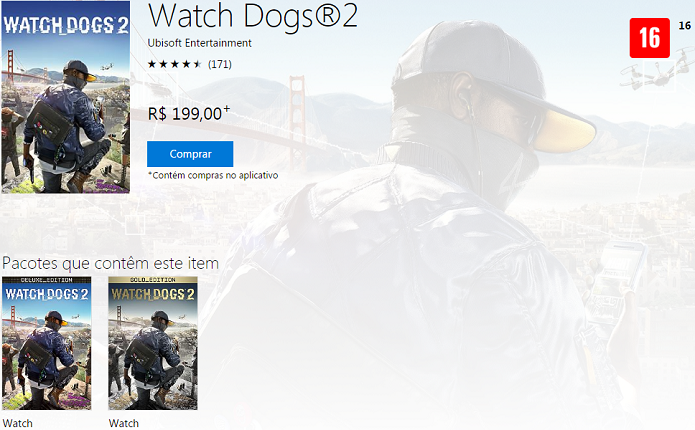 Watch Dogs 2 está disponível em três versões digitalmente (Foto: Reprodução/Victor Teixeira)