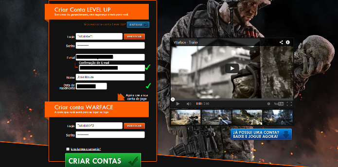 Warface: veja como criar uma conta no famoso FPS online gratuito Warface-criarconta-2