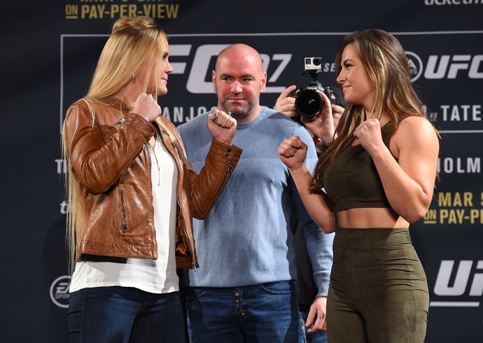 Holly Holm e Miesha Tate encarada coletiva UFC 197 (Foto: Getty Images)