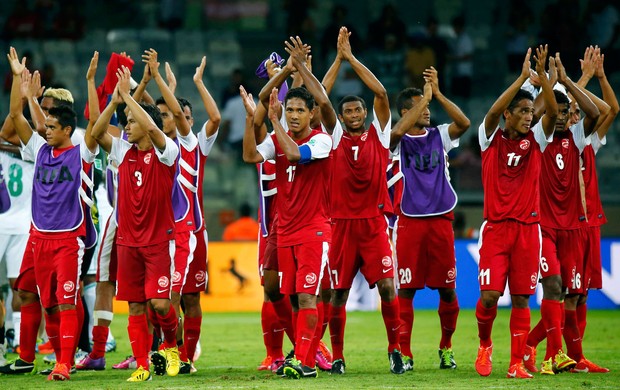 jogadores do taiti, Taiti x Nigéria (Foto: Reuters)
