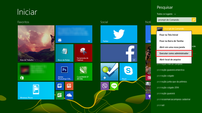 Como executar o prompt de comando em modo administrador sem
