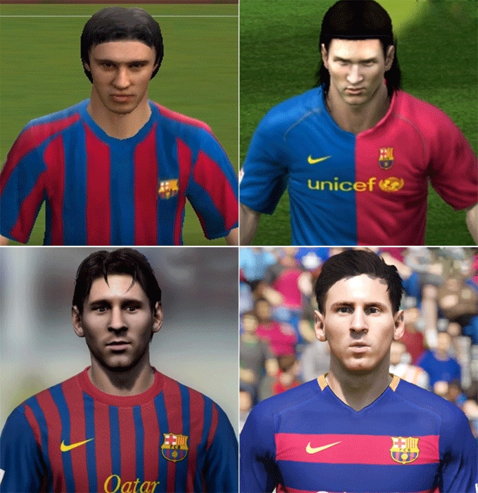 Messi evoluiu bastante não só no futebol como nos gráficos de Fifa (Foto: Reprodução/Thiago Barros)