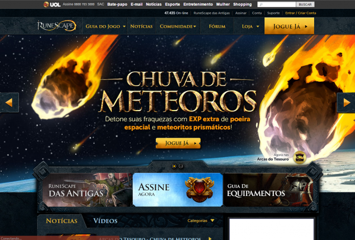 Site Oficial de Runescape (Foto: Reprodução/Paulo Vasconcellos)
