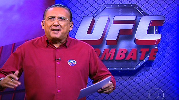 FRAME Galvão Bueno e Vitor Belfort durante narração do UFC (Foto: Reprodução / TV Globo)