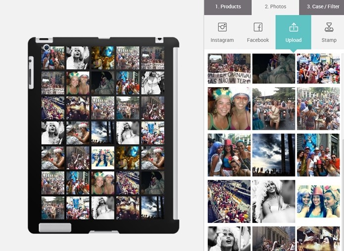 Capa para iPad 4 personalizada com fotos (Foto: Reprodução/Raquel Freire)