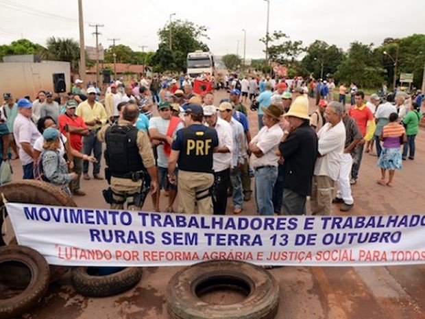 PRF está no local do protesto do MST. (Foto: Varlei Cordova/Agora MT)