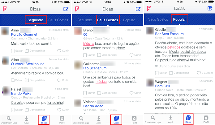 Confira dicas e avaliações deixadas pelo Foursquare e outros usuários (Foto: Reprodução/Aline Jesus)