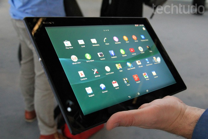 Tablet Sony Xperia Z2, apresentado no MWC 2014 (Foto: Isadora Díaz/TechTudo) Tablet Sony Xperia Z2, apresentado no MWC 2014 (Foto: Isadora Díaz/TechTudo)