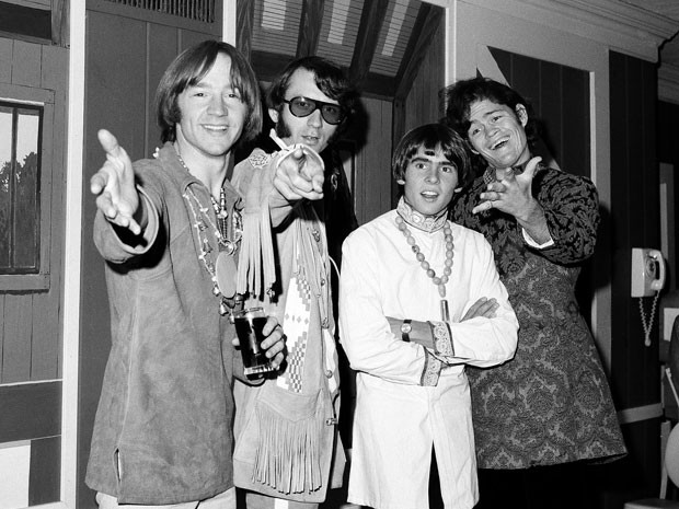 Foto de 6 de julho de 1967 mostra a formação original do Monkees; a partir da esquerda Peter Tork, Mike Nesmith, David Jones e Micky Dolenz, numa entrevista coletiva em New York (Foto: Ray Howard/AP)