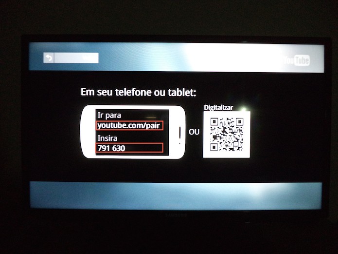 Dados necessários para o emparelhamento do aplicativo YouTube para Smart TVs com o YouTube.com (Foto: Reprodução/Marvin Costa)