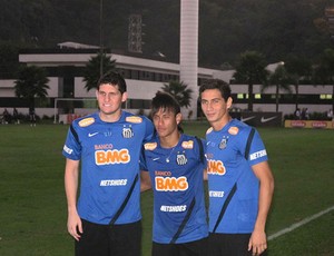 Neymar, Ganso e Rafael, Santos (Foto: Marcelo Hazan / Globoesporte.com)