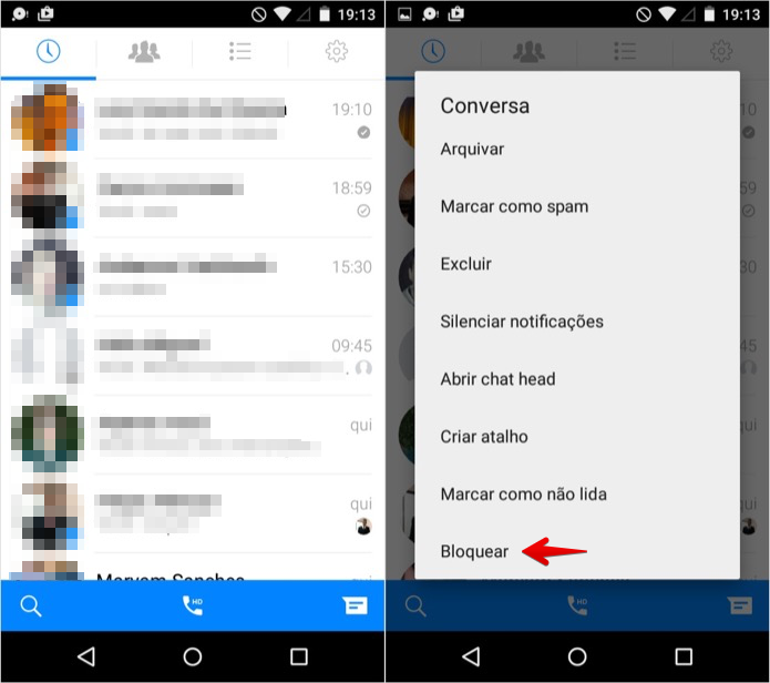 Abra o menu de opções da conversa (Foto: Reprodução/Helito Bijora)