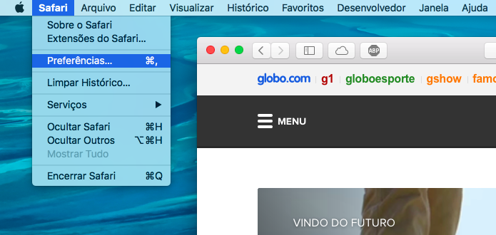 Acesse as configurações do Safari (Foto: Reprodução/Helito Bijora)