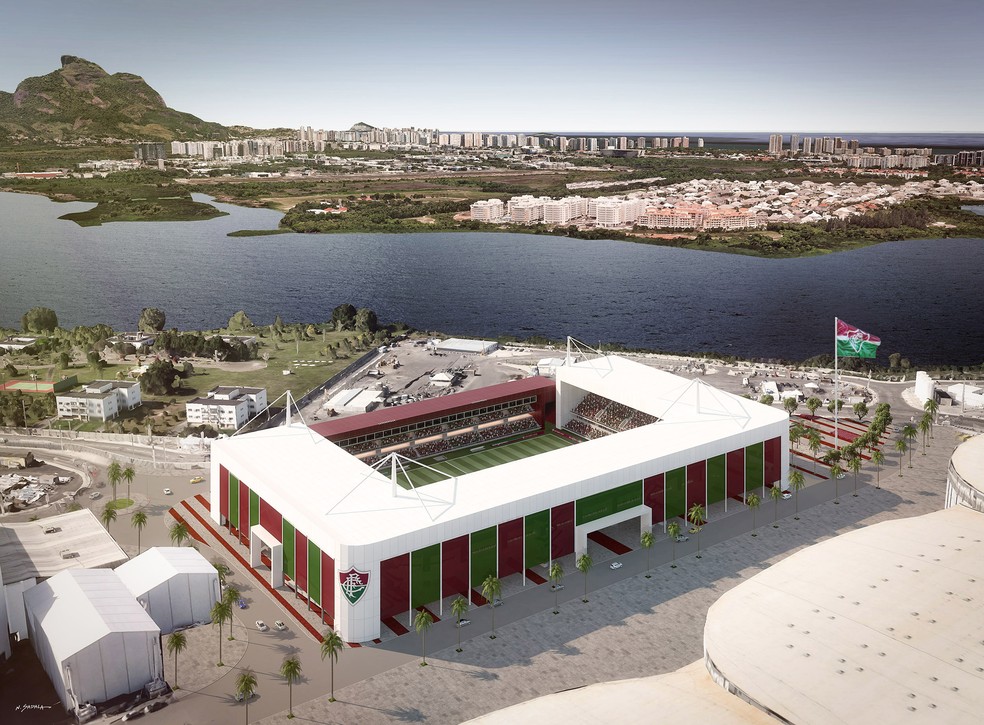 Pelo projeto, Flu usaria estrutura do Estádio Aquático para a construção de estádio no Parque Olímpico (Foto: Reprodução)