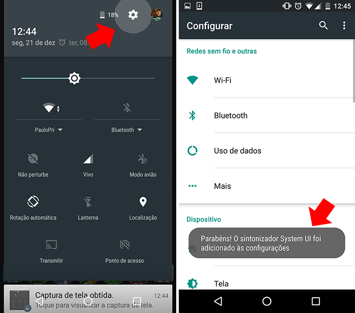 Ative o novo menu nas configurações (Foto: Reprodução/Paulo Alves)