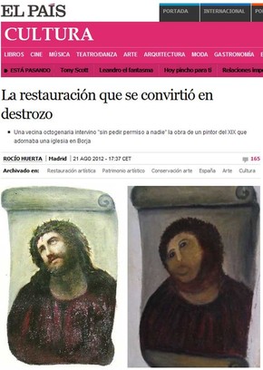 Idosa tenta restaurar pintura, mas distorce obra do séc. XIX na Espanha |  Planeta Bizarro | G1