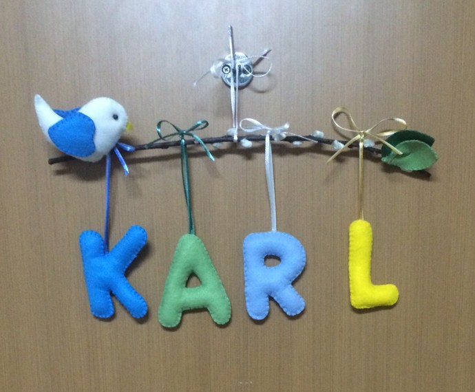 Enfeite feito pela mãe, Cláudio para o quarto do Karl (Foto: Arquivo Pessoal)