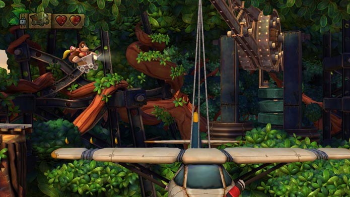 Donkey Kong usa uma variedade de animais e veículos no game (Foto: Reprodução/Murilo Molina)