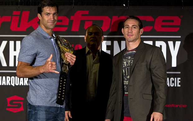 Luke Rockhold e Tim Kennedy na coletiva de imprensa do Strikeforce (Foto: Esther Lin/Shotime)