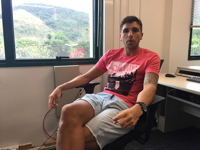 Lucas Mugni fala da passagem pelo Flamengo (Foto: Fred Gomes/GloboEsporte.com) Lucas Mugni fala da passagem pelo Flamengo (Foto: Fred Gomes/GloboEsporte.com)