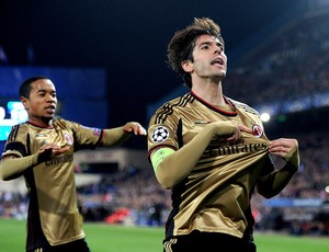 Kaká comemora gol do Milan contra o Atletico de Madrid (Foto: Getty Images)