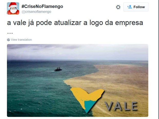 Segundo o internauta, a Vale já pode atualizar a logo da empresa  (Foto: Reprodução/CriseNoFlamengo/Twitter)