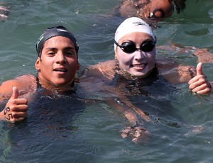 Ana Marcela e Poliana Okimoto maratona aquática hong kong (Foto: Satiro Sodré / Divulgação CBDA)