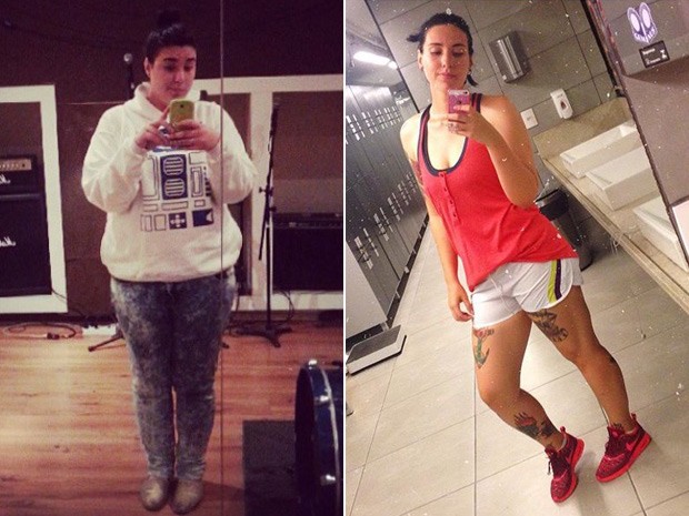 Hallini foi incentivada a entrar na academia por sua chefe; 38 kg mais magra, ela também parou de fumar (Foto: Hallini Rotondo/Arquivo pessoal) Hallini foi incentivada a entrar na academia por sua chefe; 38 kg mais magra, ela também parou de fumar (Foto: Hallini Rotondo/Arquivo pessoal)
