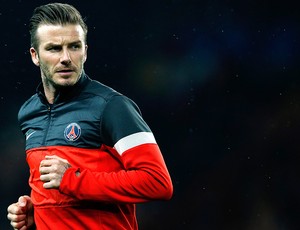 Beckham no aquecimento do jogo do PSG (Foto: Getty Images)