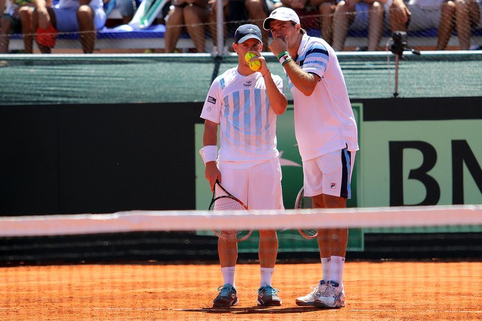 Berlocq e Schwartzman Copa Davis Tênis (Foto: Cristiano Andujar/CBT)