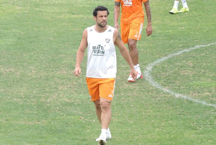 Fred participou do último treino do Flu antes do jogo com o Palmeiras (Foto: Hector Werlang)