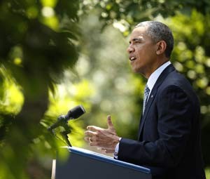 Obama fala nesta segunda (30) sobre legislação de imigração no jardim da Casa Branca (Foto: REUTERS/Kevin Lamarque)