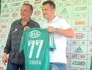 Apresentação Corrêa no Palmeiras (Foto: Diego Ribeiro / Globoesporte.com)