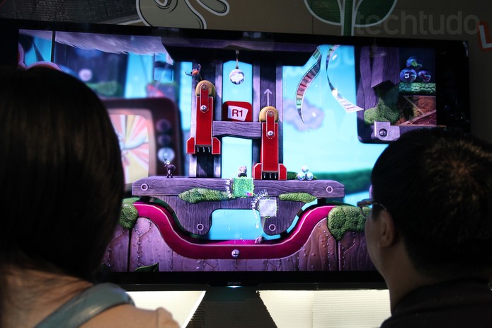Little Big Planet 3 traz todo o poder gráfico do PS4 para o game (Foto: Isadora Díaz/ TechTudo) Little Big Planet 3 traz todo o poder gráfico do PS4 para o game (Foto: Isadora Díaz/ TechTudo)