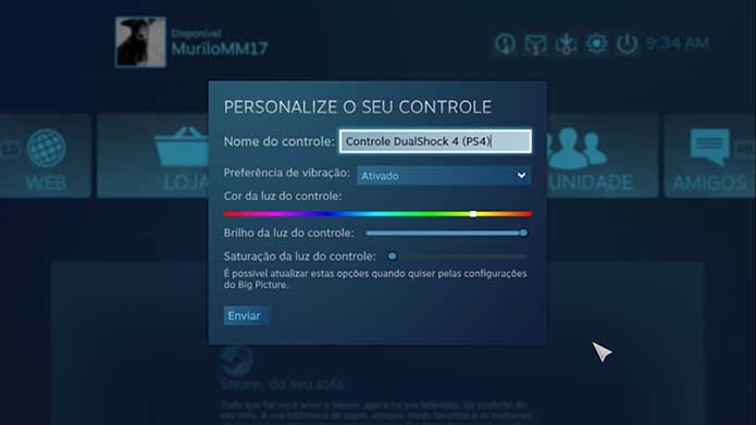 Configure o controle do PS4 ao Steam (Foto: Reprodução/Murilo Molina)