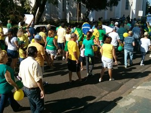 Manifestação em Avaré reuniu 120 pessoa, segundo organizadores (Foto: Cláudio Nascimento/ TV TEM) Manifestação em Avaré reuniu 120 pessoa, segundo organizadores (Foto: Cláudio Nascimento/ TV TEM)