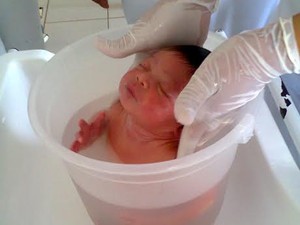 Seis horas depois de nascerem, bebês tomam banho no balde, em Gurupi (Foto: Divulgação/Ascom Hospital Regional de Gurupi)