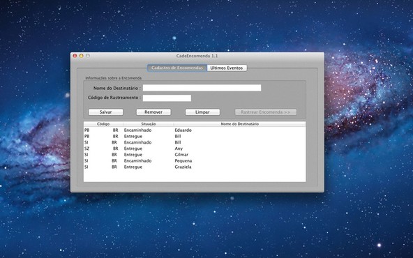 screenshot de CadeEncomenda