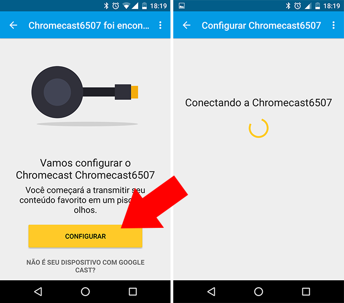 Conecte o celular ao Chromecast (Foto: Paulo Alves/TechTudo)
