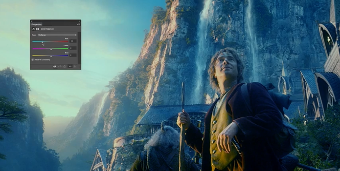 Imagem do filme O Hobbit com o uso da edição do Photoshop em vídeo comemorativo (Foto: Divulgação/Adobe)